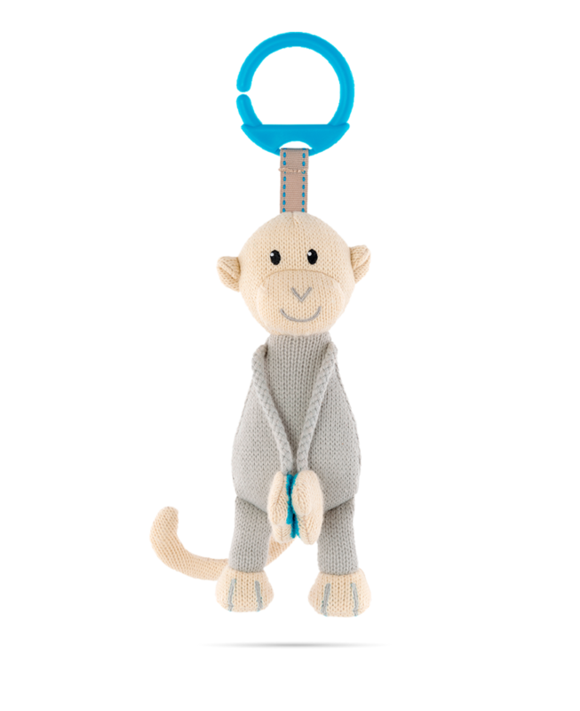Matchstick Monkey Knitted Hanging Monkey - Blue