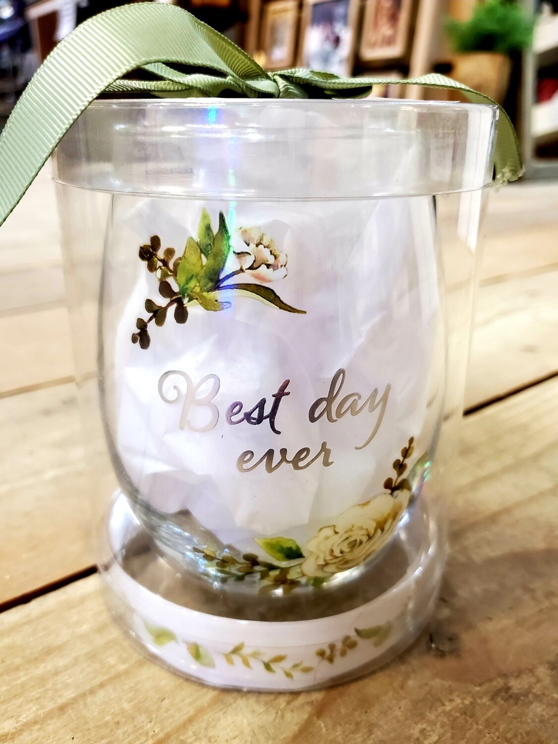 Best Day Ever - Stemless Wine Glass