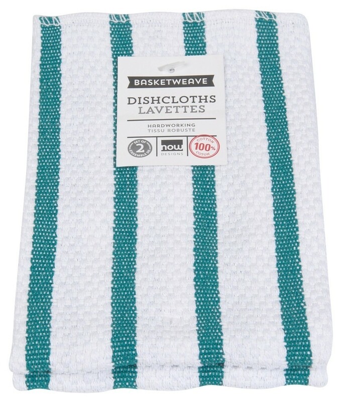 Now Designs Basketweave Dishcloths Set of 2 - Peacock