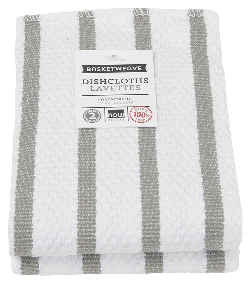 Now Designs Basketweave Dishcloths Set of 2 - London Gray