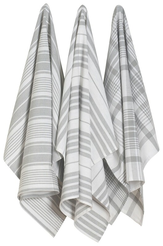 Now Designs Jumbo Dishtowel Set of 3 - London Gray