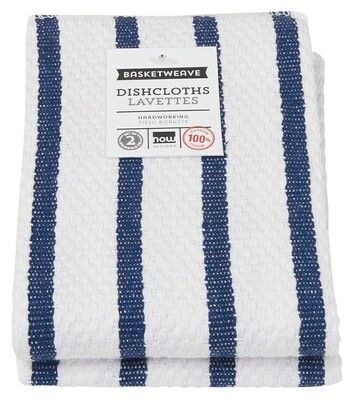 Now Designs Basketweave Dishcloths Set of 2 - Indigo