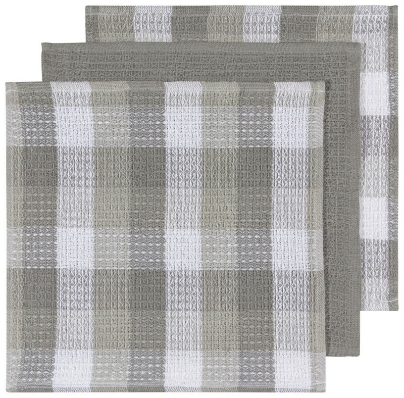Now Designs Check-It Dishcloths (Set of 3) - London Gray