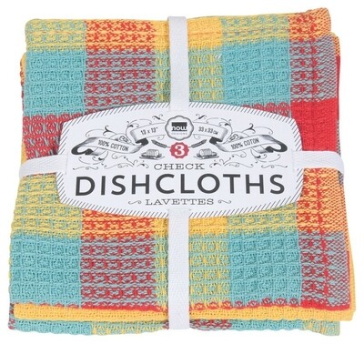 Now Designs Check-It Dishcloths (Set of 3) - Lemon