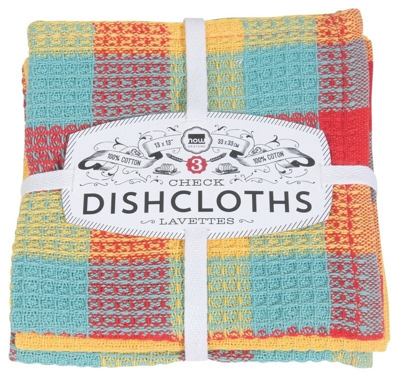Now Designs Check-It Dishcloths (Set of 3) - Lemon