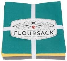 Now Designs Floursack Dishtowels (Set of 3) - Mallard/Curry/Eiffel