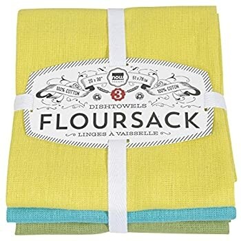 Now Designs Floursack Dishtowels (Set of 3) - Chartreuse/Turquoise/Leaf