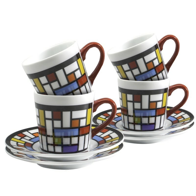 Mosaic Espresso Cups & Saucers