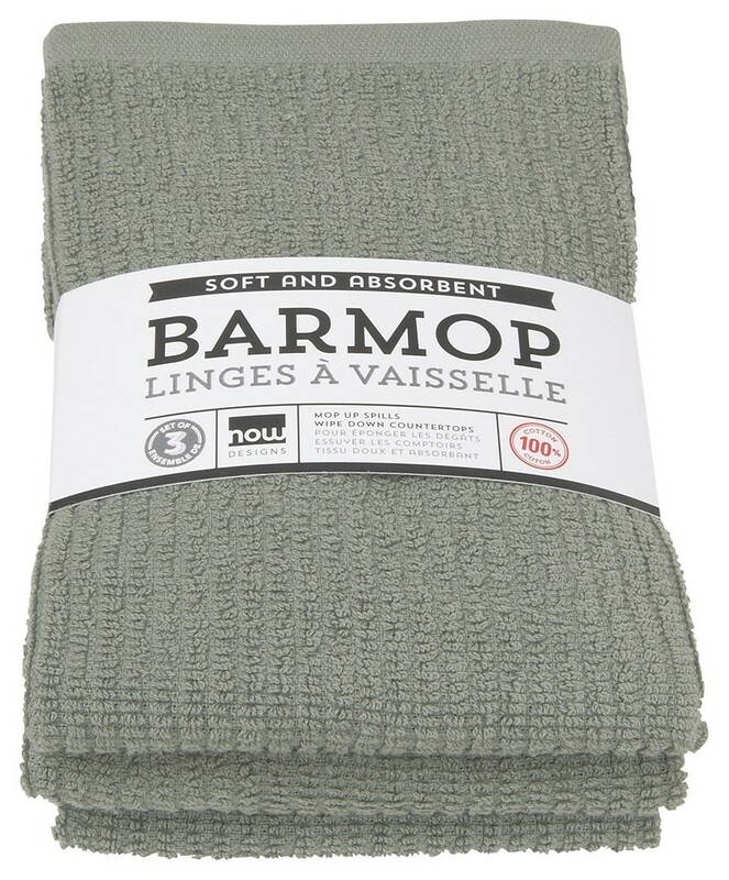 Now Designs Barmop Set of 3 | London Gray