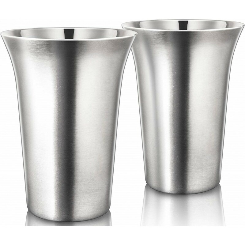 Final Touch | Double-Walled 12oz Stainless Steel Coffee Cups (Set of 2)