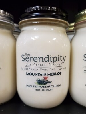 Serendipity 16 oz Soy Candle Jar | Mountain Merlot