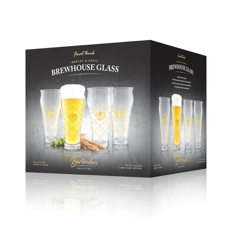 Final Touch | Barley &amp; Hops Brewhouse Glasses (Set of 4)