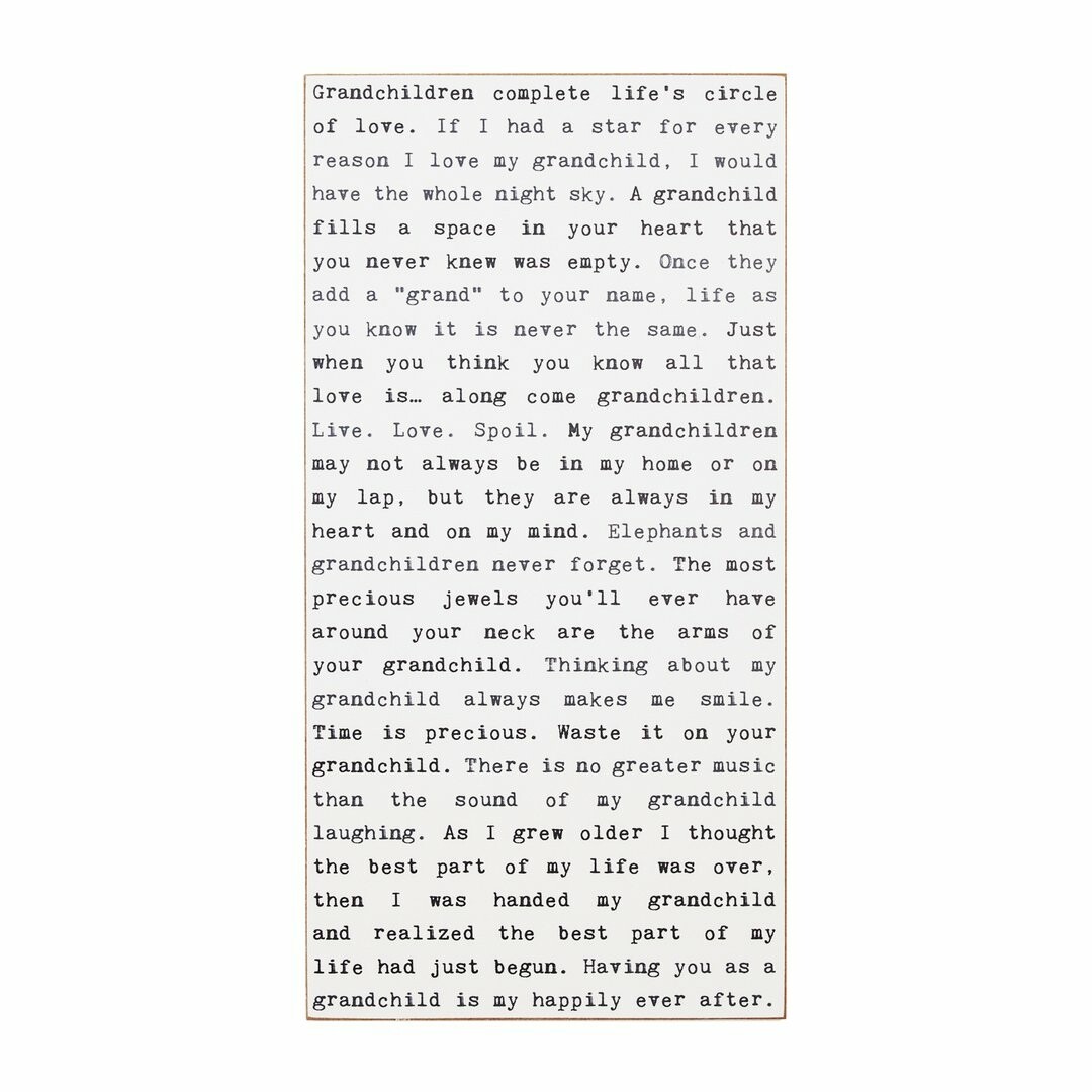 Cedar Mountain Typewriter Wall Art - Grandchildren