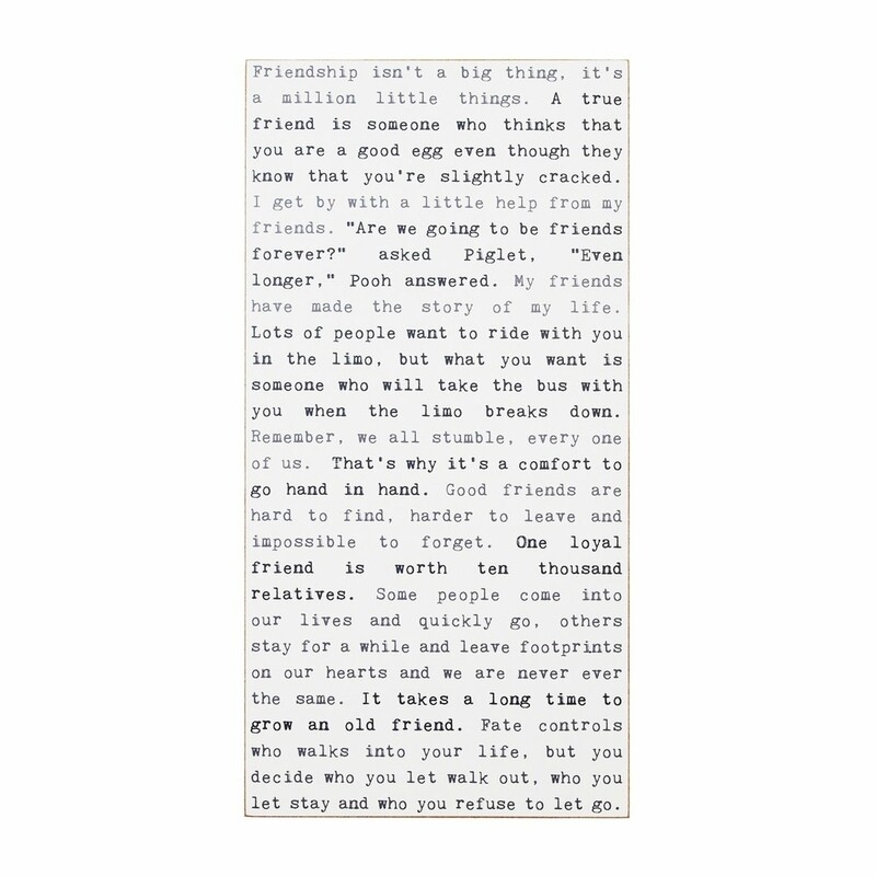 Cedar Mountain Typewriter Wall Art - Friendship
