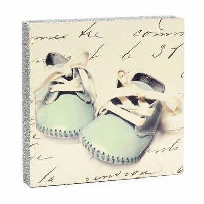 Cedar Mountain Little Gem Art Block - Blue Baby Shoes