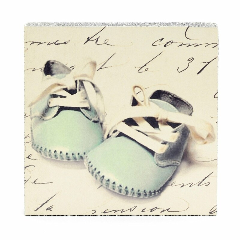 Cedar Mountain Little Gem Art Block - Blue Baby Shoes