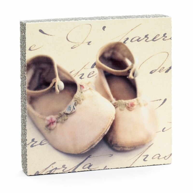 Cedar Mountain Little Gem Art Block - Pink Baby Shoes