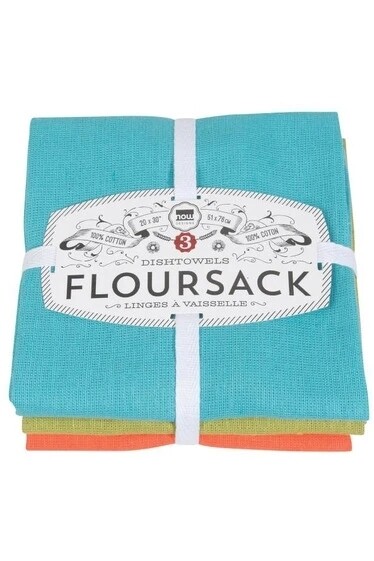 Now Designs Floursack Dishtowels (Set of 3) - Bali/Cactus/Crush