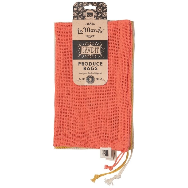 Now Designs Le Marche Coral Produce Bags Set of 3