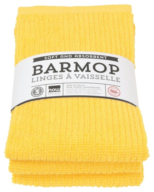 Now Designs Barmop Set of 3 | Lemon