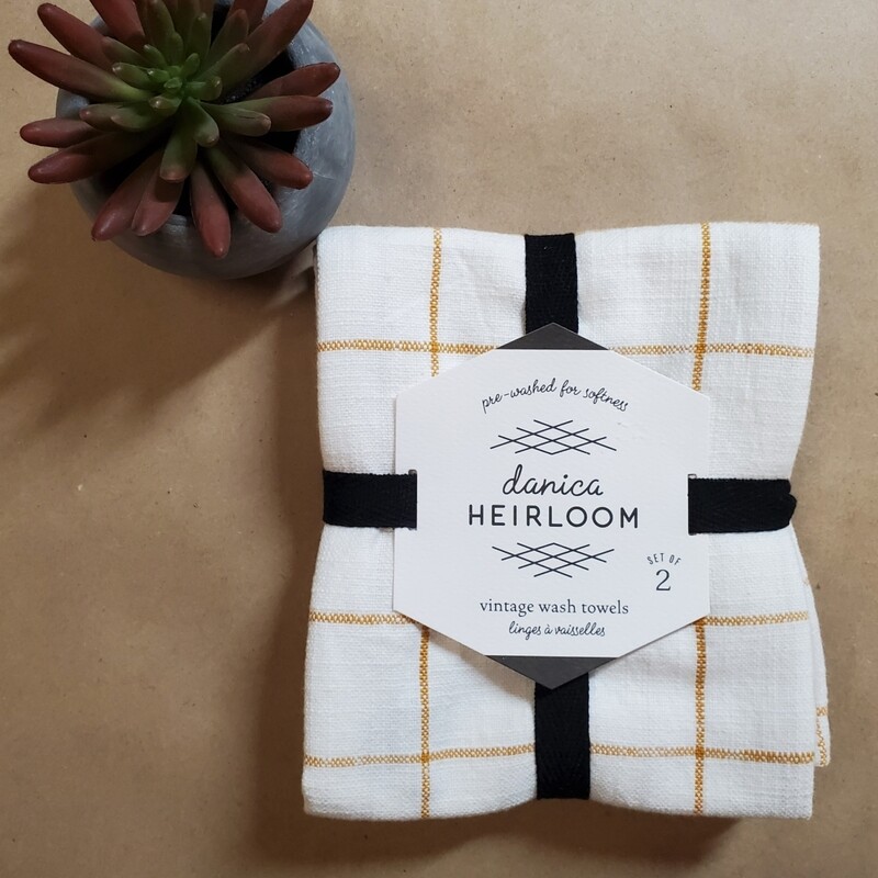 Danica Heirloom Vintage Wash Towels (Set of 2) | Ochre