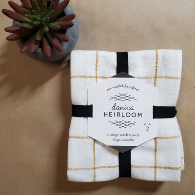 Now Designs Heirloom Vintage Wash Towels (Set of 2) | Ochre