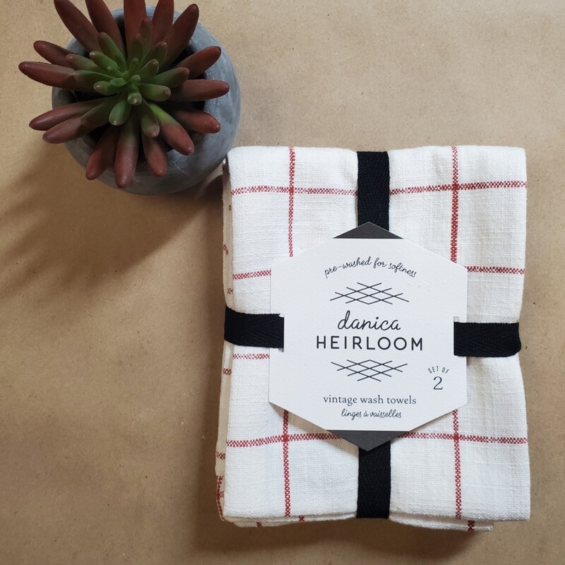 Danica Heirloom Vintage Wash Towels (Set of 2) | Clay