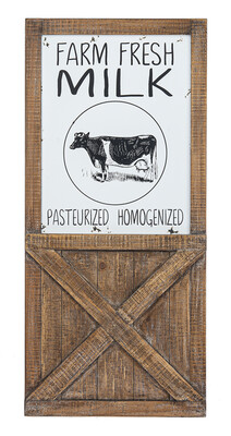 Farm Fresh Milk Barn Door Plaque