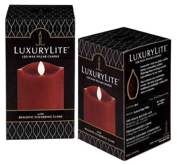 Luxury Lite Piller Candle - Red