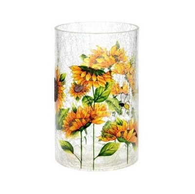Crackle Sunflower Vase