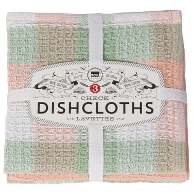 Now Designs Check-It Dishcloths (Set of 3) - Dawn