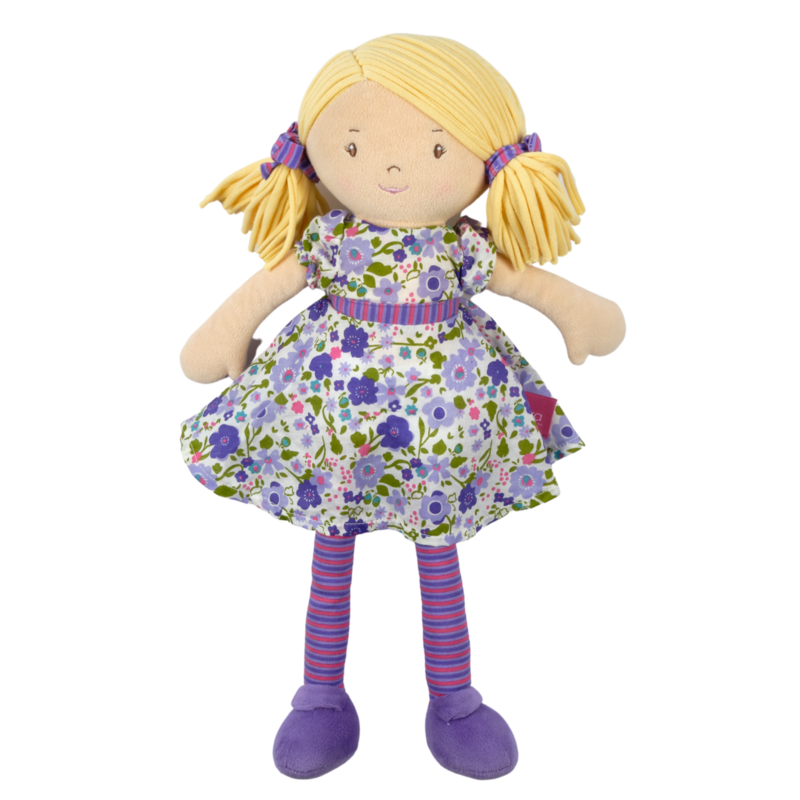Tikiri Toys | Peggy - Blonde Hair with Lilac &amp; Pink Dress