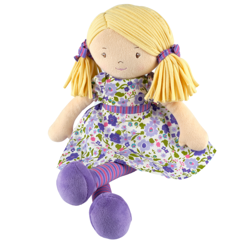 Tikiri Toys | Peggy - Blonde Hair with Lilac &amp; Pink Dress