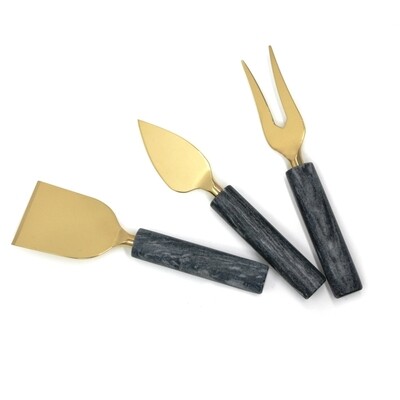 Natural Living 3 Pc Marble Cheese Knife Set