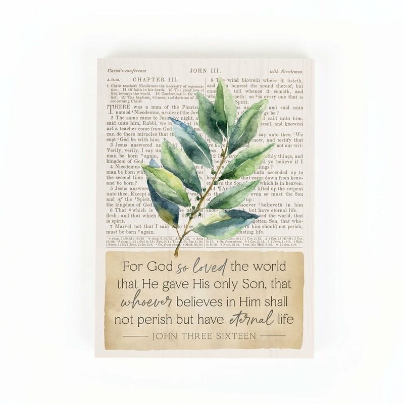 Word Block Sign - &quot;For God so Loved&quot;