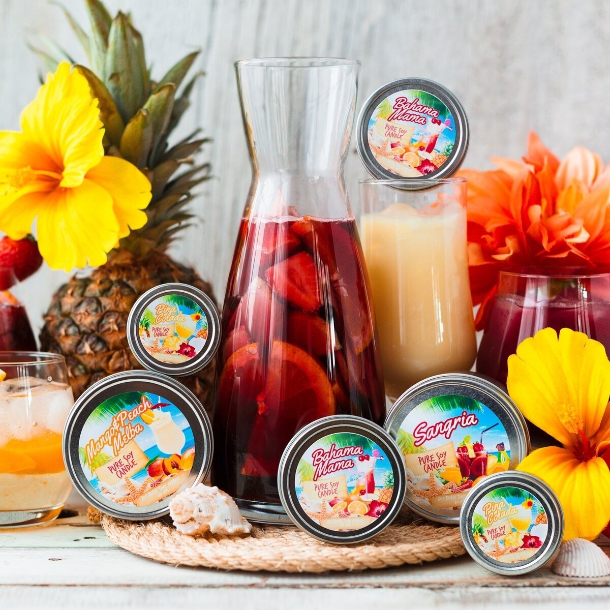 Serendipity 8 oz Summer Drink Tin Candles | Multiple Scents