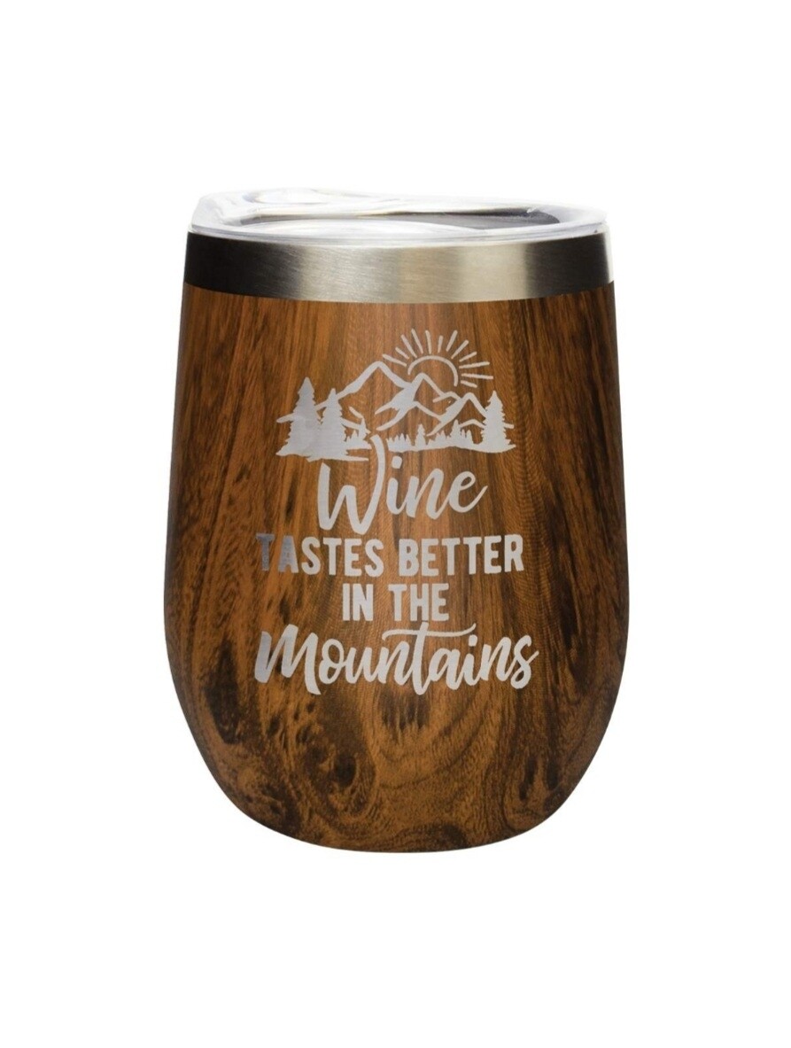 Carson 12oz Stainless Steel Wine Tumbler - Wine Tastes Better in the Mountains