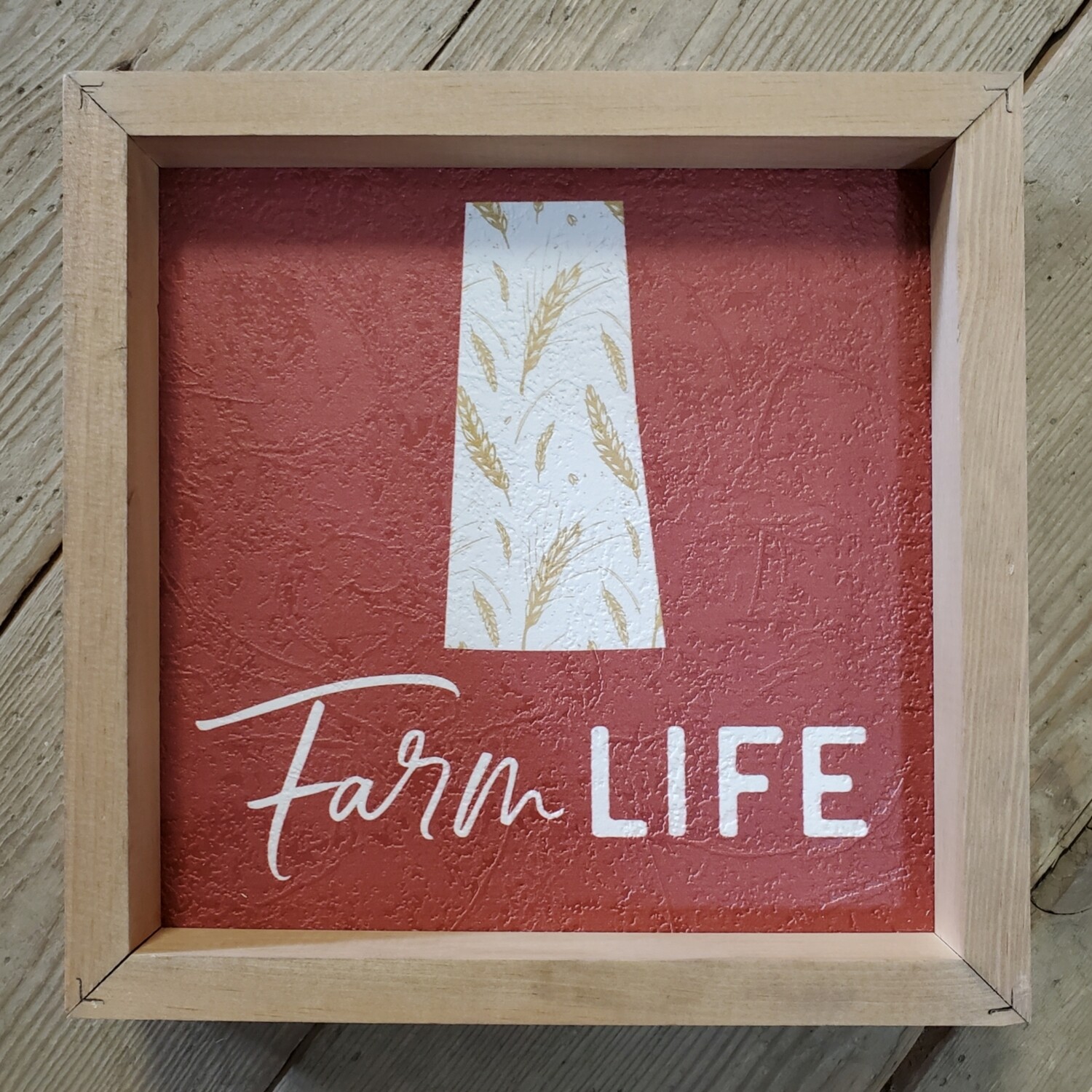 "Farm Life - Saskatchewan" Framed Textured Sign