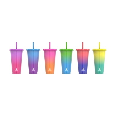 Manna Cold Color-Changing Tumbler & Straw Set (6-pack)