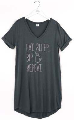 Hello Mello Sleep Shirt | Eat. Sleep. Sip. Repeat.