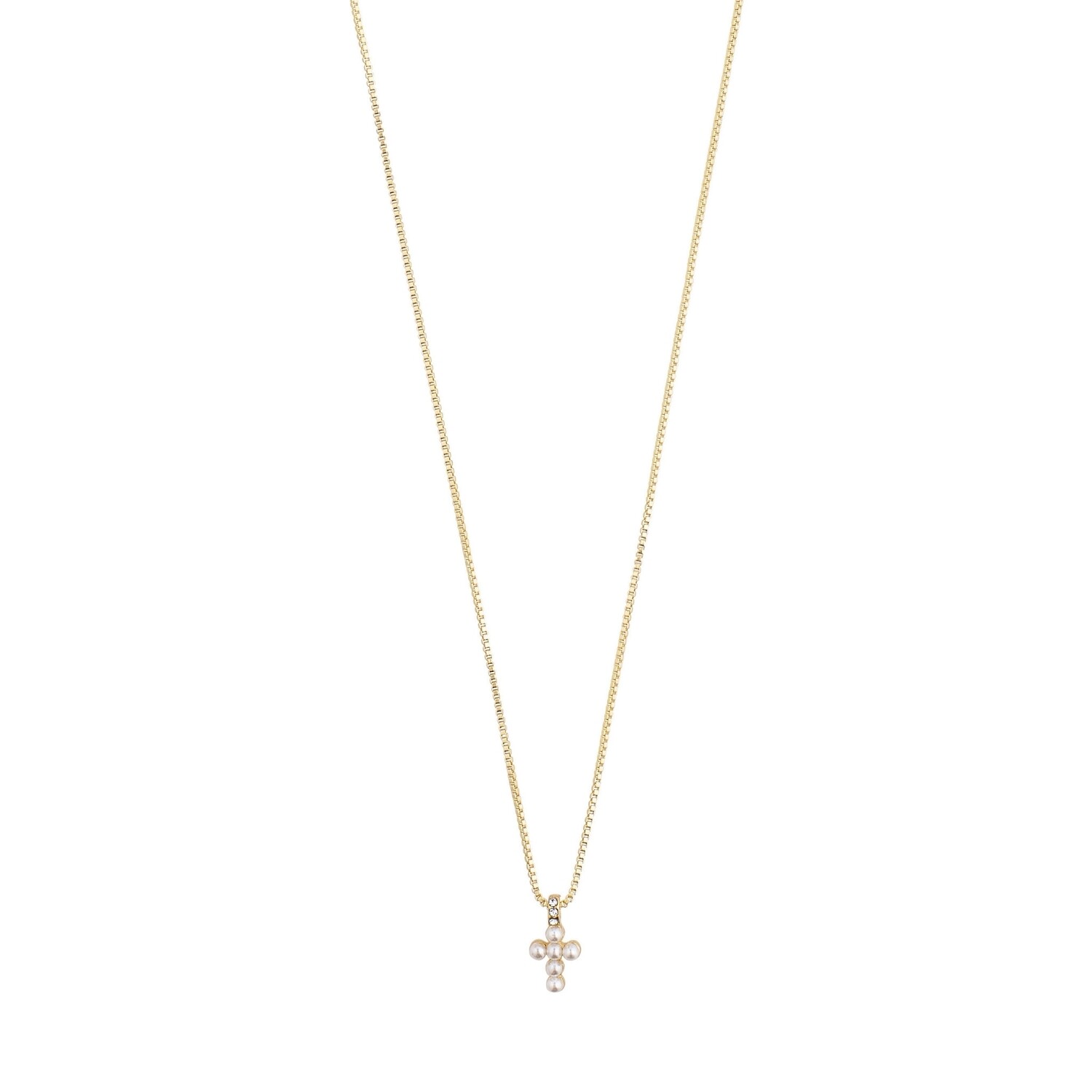 Pilgrim Gold Lacey Cross Necklace