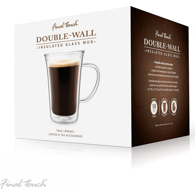 Final Touch | 10oz Double-wall Insulated Glass Mug