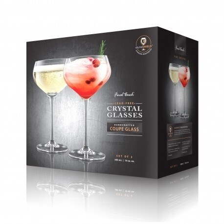 Final Touch | 10oz Coupe Lead-Free Crystal Glasses (Set of 2)
