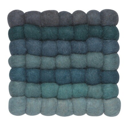 Danica Heirloom Recycled Wool Dot Trivet | Lagoon