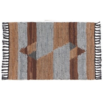 Now Designs Leather Chindi Rug | Rowan