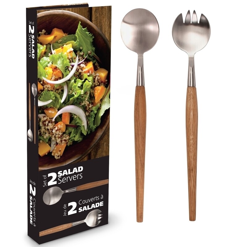 Natural Living Acacia Salad Servers Set