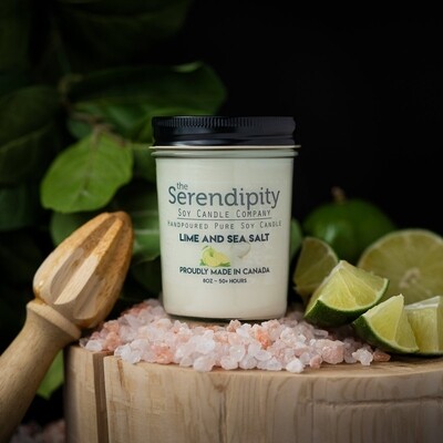 Serendipity 8 oz Soy Candle Jar | Lime & Sea Salt