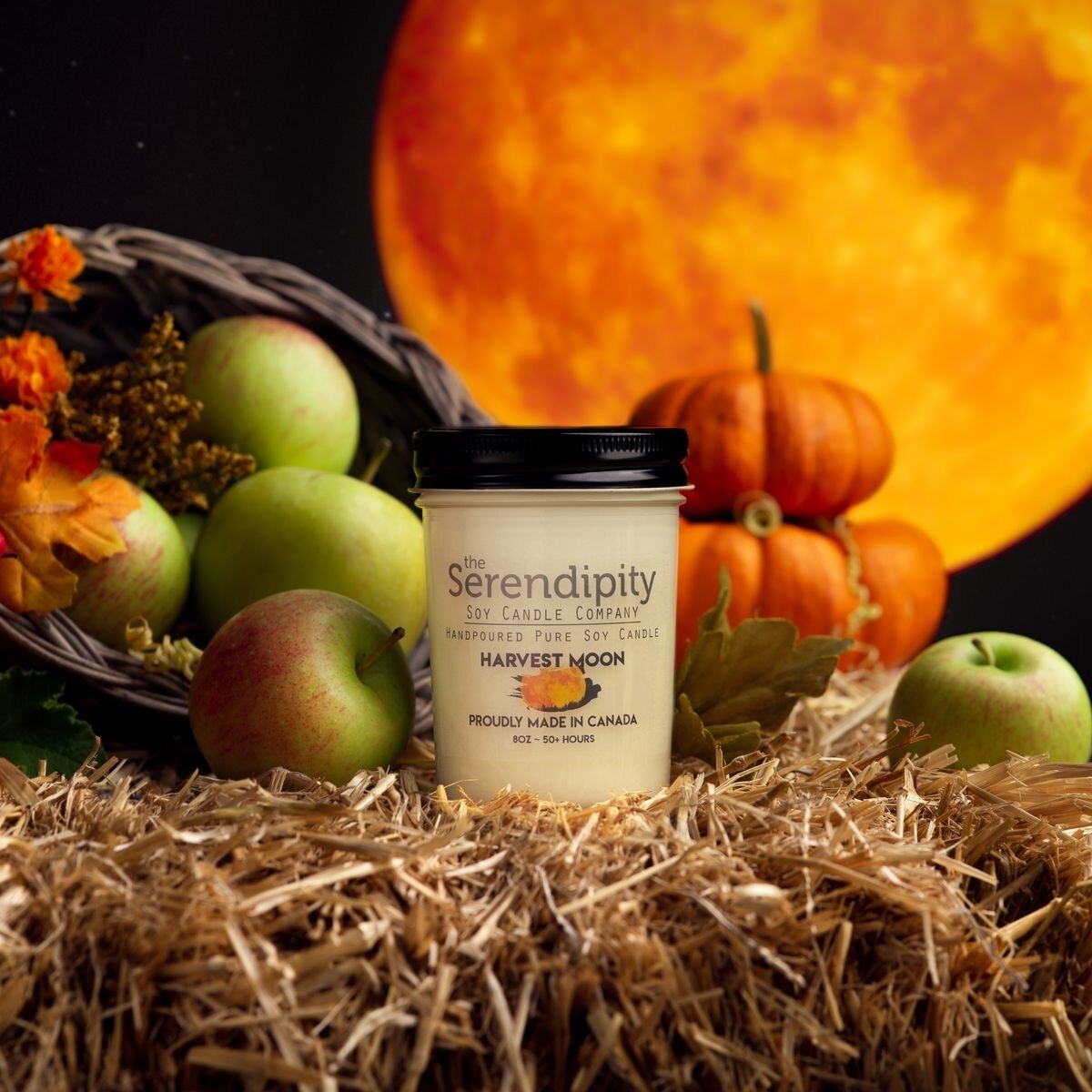 Serendipity 8 oz Soy Candle Jar | Harvest Moon