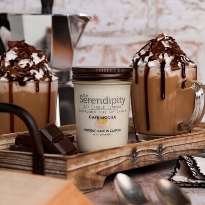 Serendipity 8 oz Soy Candle Jar | Cafe Mocha