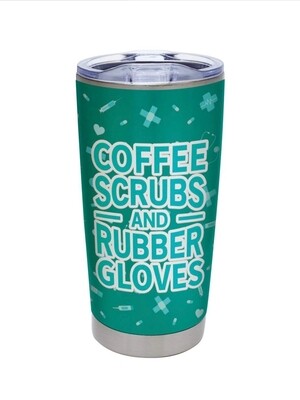 Carson 20oz Stainless Steel Tumbler - Coffee, Scrubs & Rubber Gloves